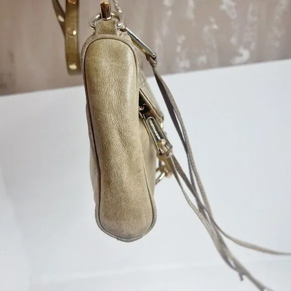 Rebecca Minkoff M.A.C. Taupe Leather Crossbody Bag Purse - Picture 2 of 12